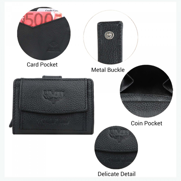 Slim Wallet mit Münzfach & RFID-Schutz 24- (12A) Mini Geldbörse Herren & Damen - Kartenetui Kreditkartenetui - Portmonee Geldbeutel Portemonnaie Neu